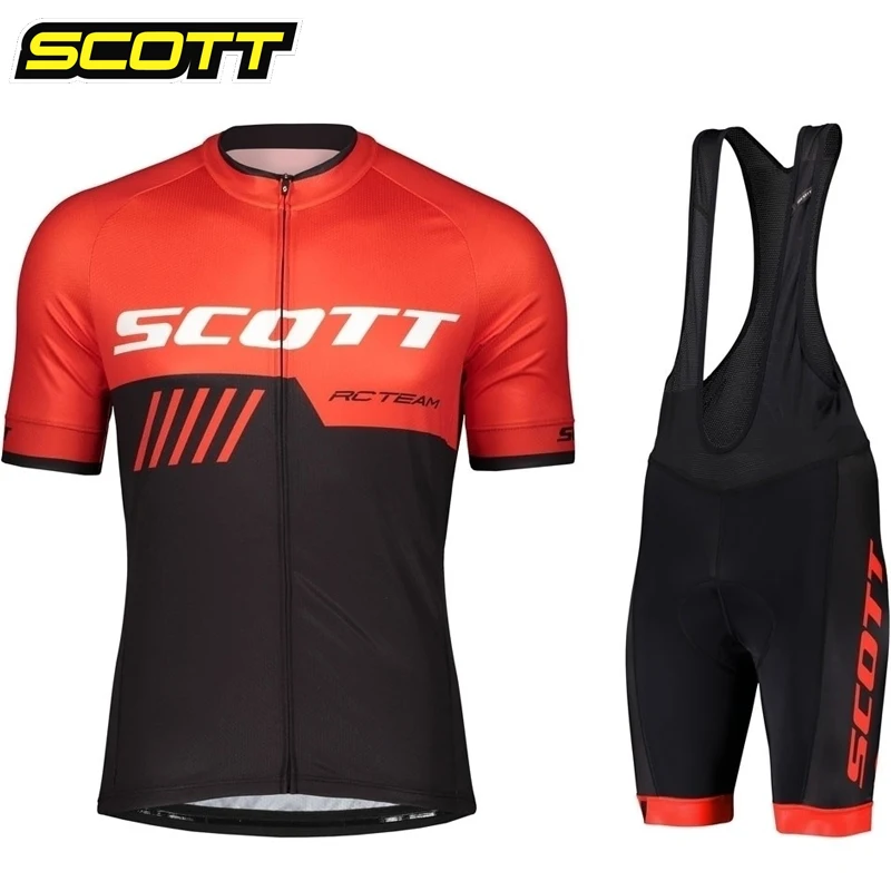 Scott Cycling Jersey Men Summer Anti-Uv Cycling Jersey Set Traspirante Racing Sport Mtb Bicycle Jersey Bike Abbigliamento Da Ciclismo Suit
