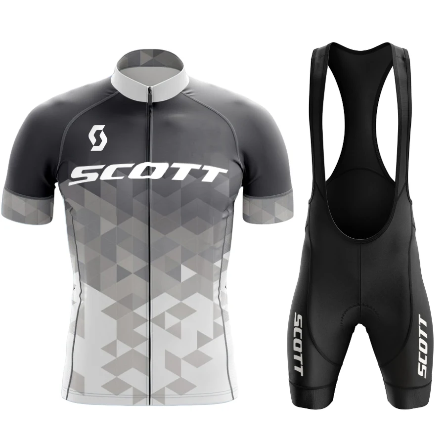 2024 Scott Cycling Jersey Set Uomo Abbigliamento Da Ciclismo Camicie Da Bici Da Strada Tuta Da Bicicletta Pantaloncini Con Bretelle Mtb Ropa Ciclismo 
