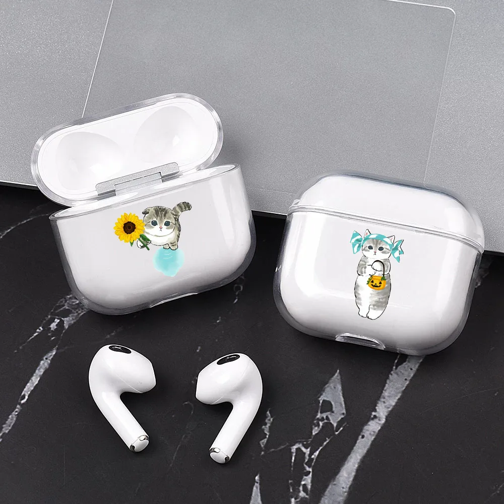 Cute Cat Funny Airpod Custodie 3 Per 2 1 Pro Pod Gen Air Pods Pro Cover Kawaii Auricolare Cartoon Box Coque