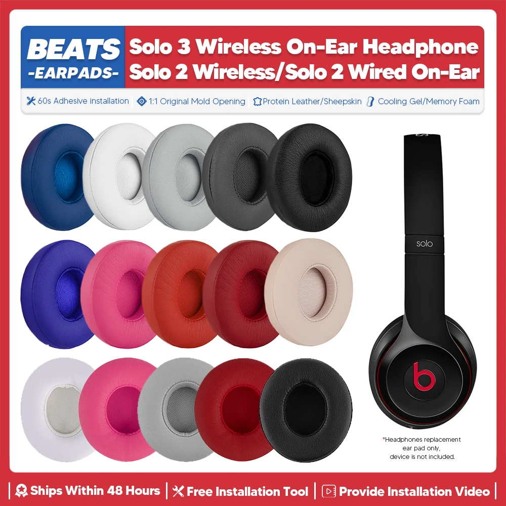 Cuscinetti Auricolari Di Ricambio Per Beats Solo 3 Wireless Solo 2 Cablati Sull'Orecchio Accessori Per Cuffie Auricolare Cuscino Per L'Orecchio A1796 