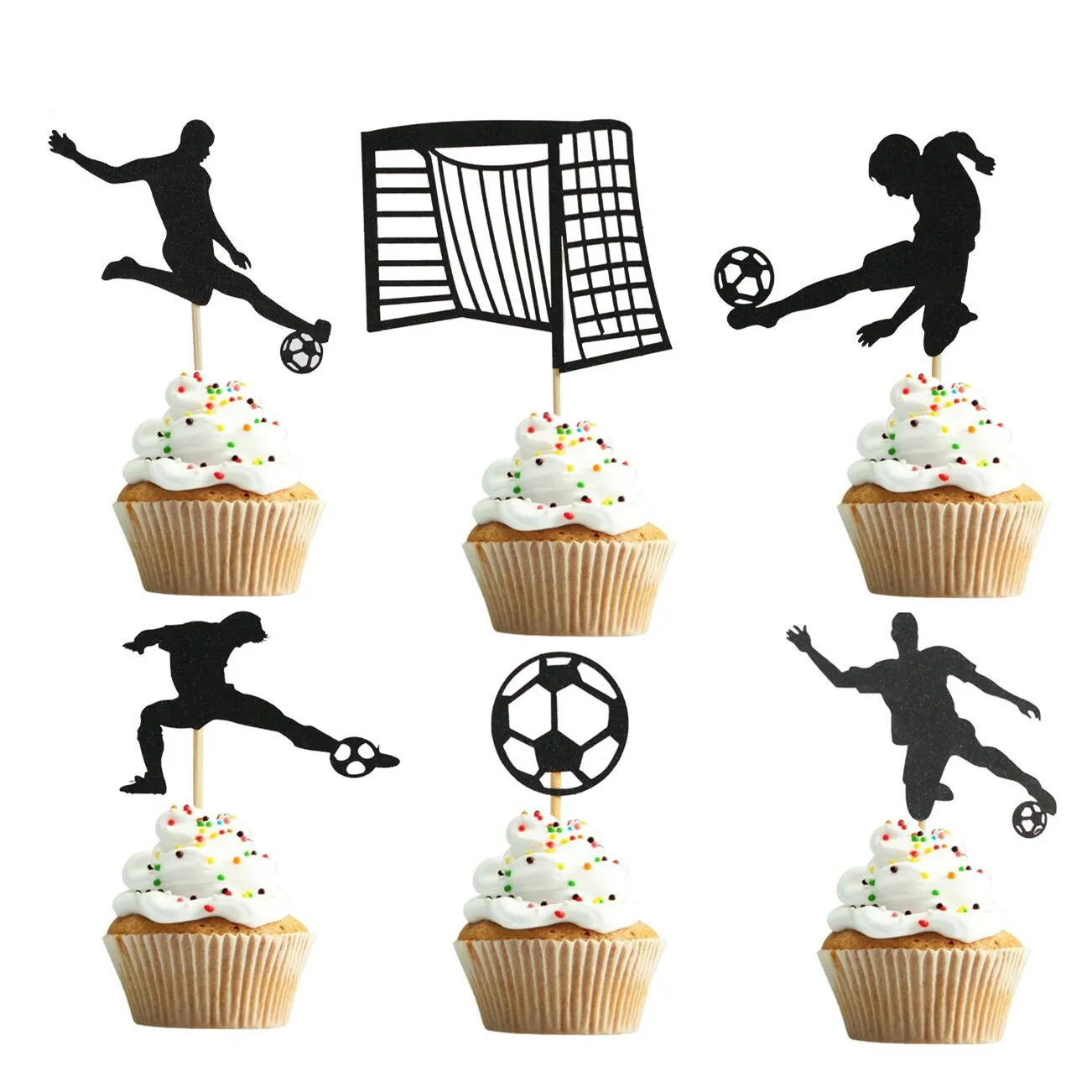 Basket Football Cupcake Topper Tema Sportivo Happy Birthday Cake Flage For Kids Boy Birthday Party Cake Decoration Supplies