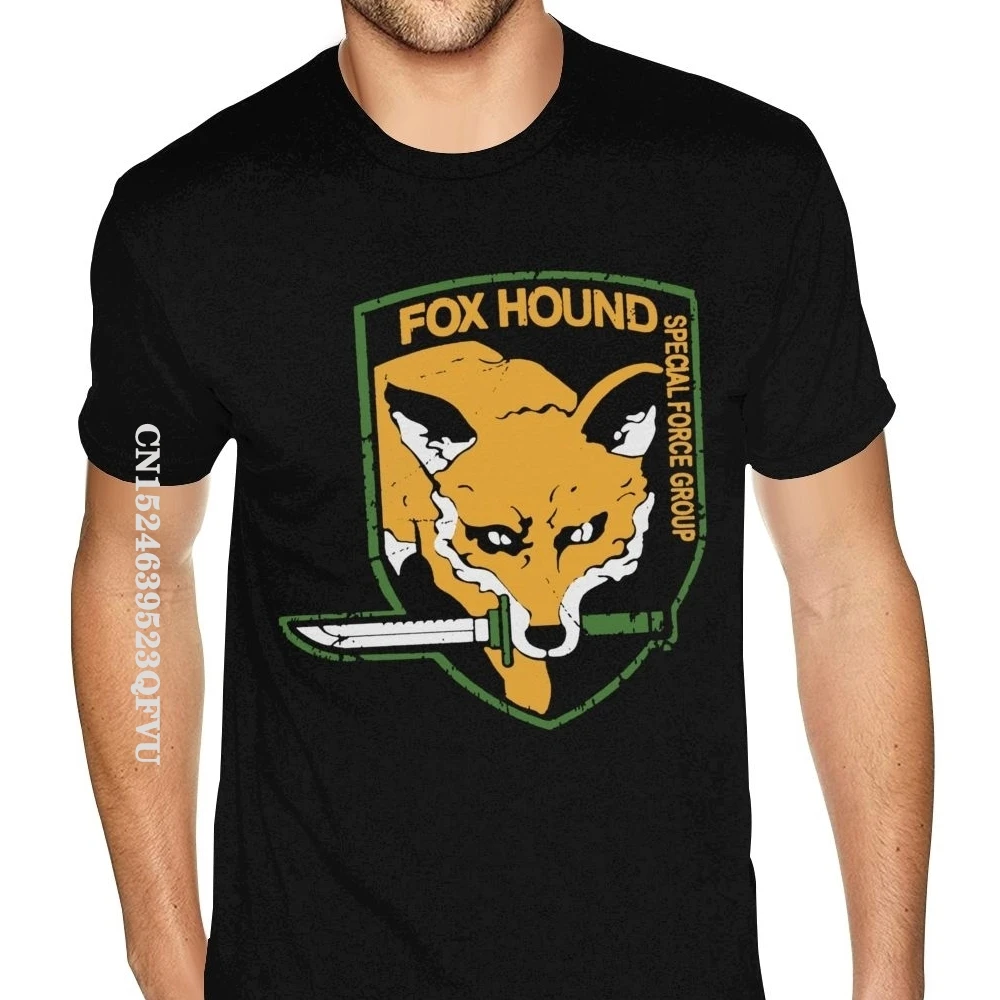 Stampa Metal Gear Solid Fox Hound Tees For Men Popular England Style Magliette Uomo Full Cotton Gothic Style Tees Shirt