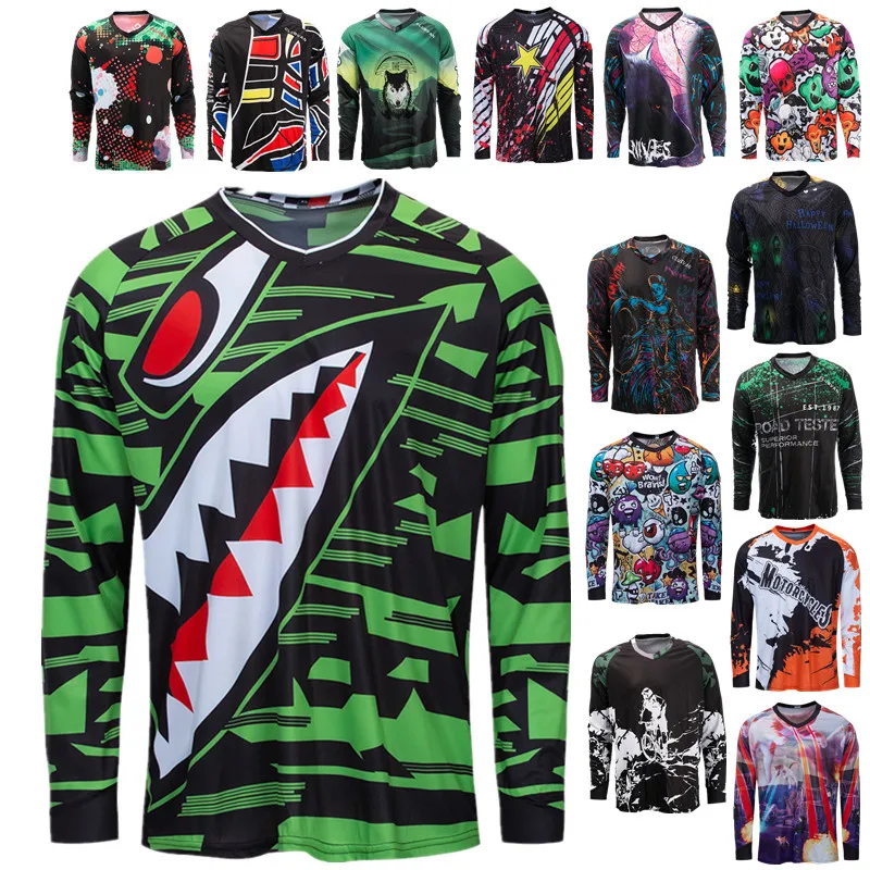 Green Downhill Mtb Jersey Enduro Motocross Jersey Uomo Quick Dry Dh Bmx Mountain Bike Jersey Racing Moto Abbigliamento Da Ciclismo