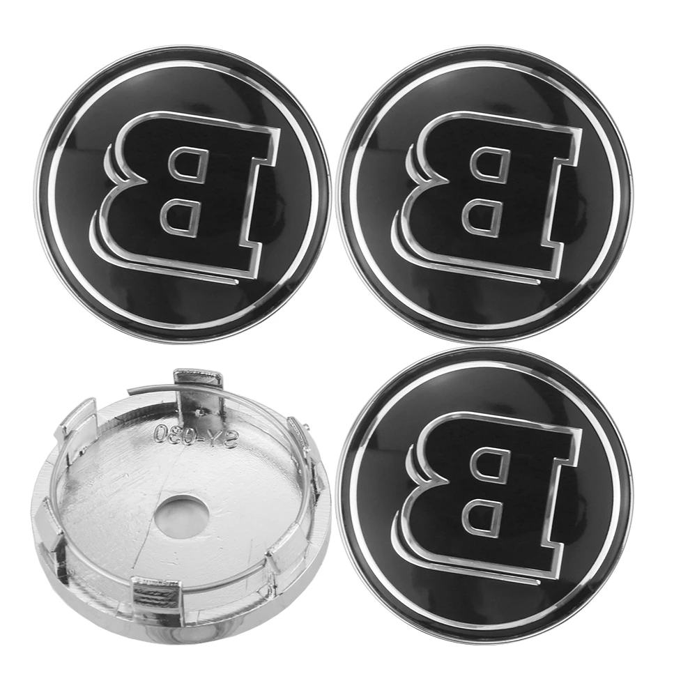4 Pz/Lotto 60Mm Black Wheel Center Hub Caps B Logo Emblem Badge Accessori Auto Per Mercedes Brabus Smart 450, 451, 452
