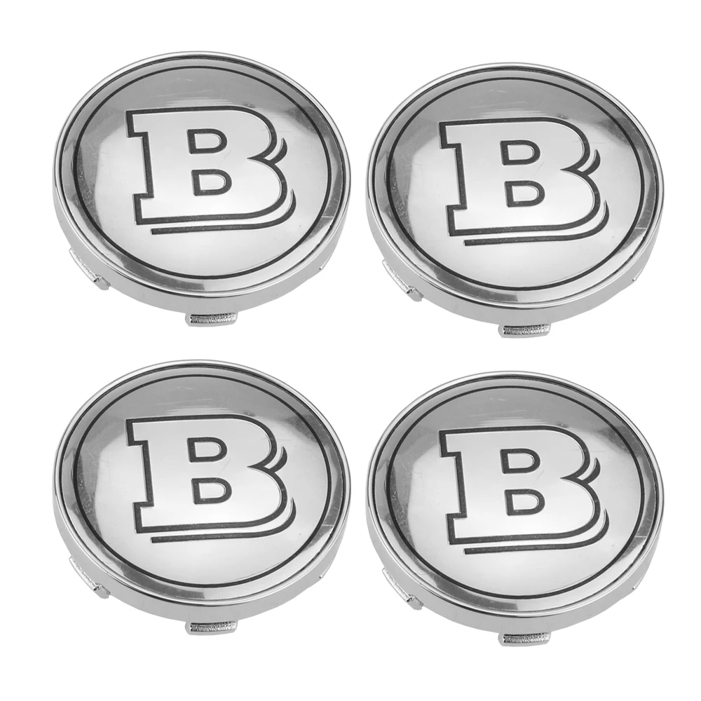 4 Pz/Lotto 60Mm Silver Wheel Center Hub Caps B Logo Emblem Badge Accessori Auto Per Mercedes Brabus Smart 450, 451, 452