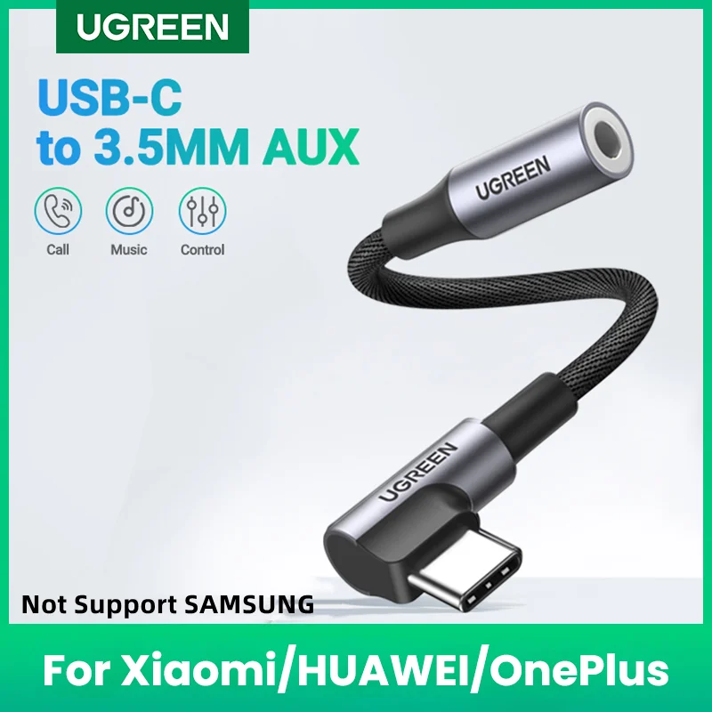 Ugreen Usb Tipo C A 3.5 Auricolare Usb C A 3.5 Aux Adattatore Per Cuffie Cavo Audio Per Xiaomi Huawei P30 Oneplus 9 Adattatore Usb C
