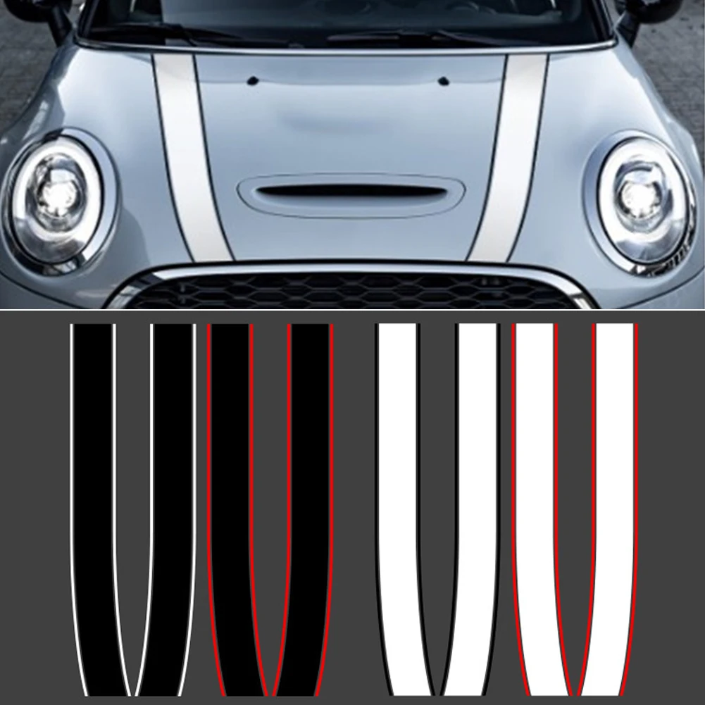 Car Engine Hood Bonnet Decor Sticker Stripes Decalcomania Per Mini Cooper S Jcw R55 R56 R60 R61 F54 F55 F56 F60 Countryman Accessori