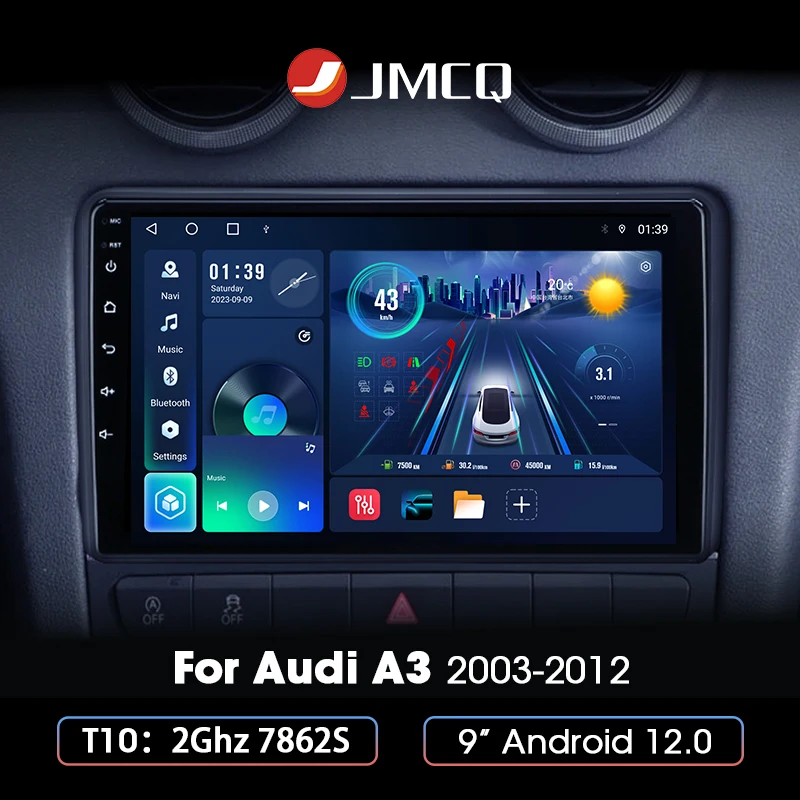 Jmcq Android 12 Wireless Carplay Android Auto Autoradio Per Audi A3 8P 2003 - 2013 4G Car Multimedia Gps 2Din Autoradio Navi Dsp
