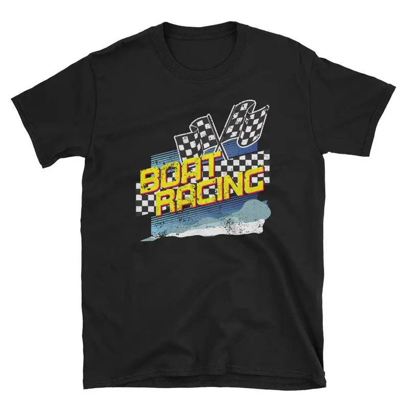 Maglietta Da Corsa In Barca Love Motoscafo Speed Flags Waves Maniche Lunghe O Corte