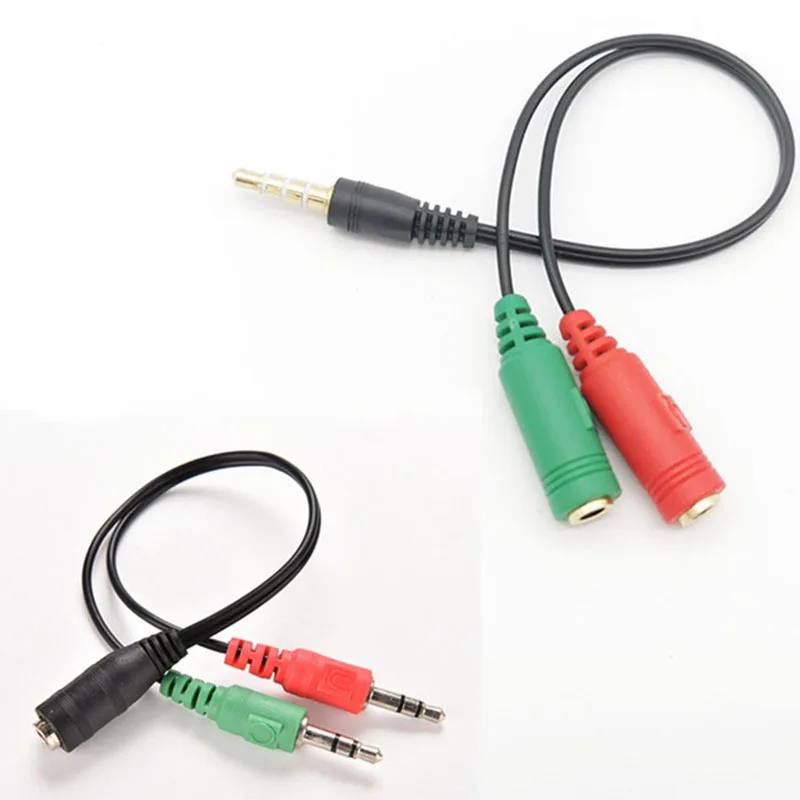 3.5Mm Jack Cable Headset Adapter Y Splitter Audio 2 Female To 1 Male For Laptop Phone Xbox One Earphone Headphone Microphone Q