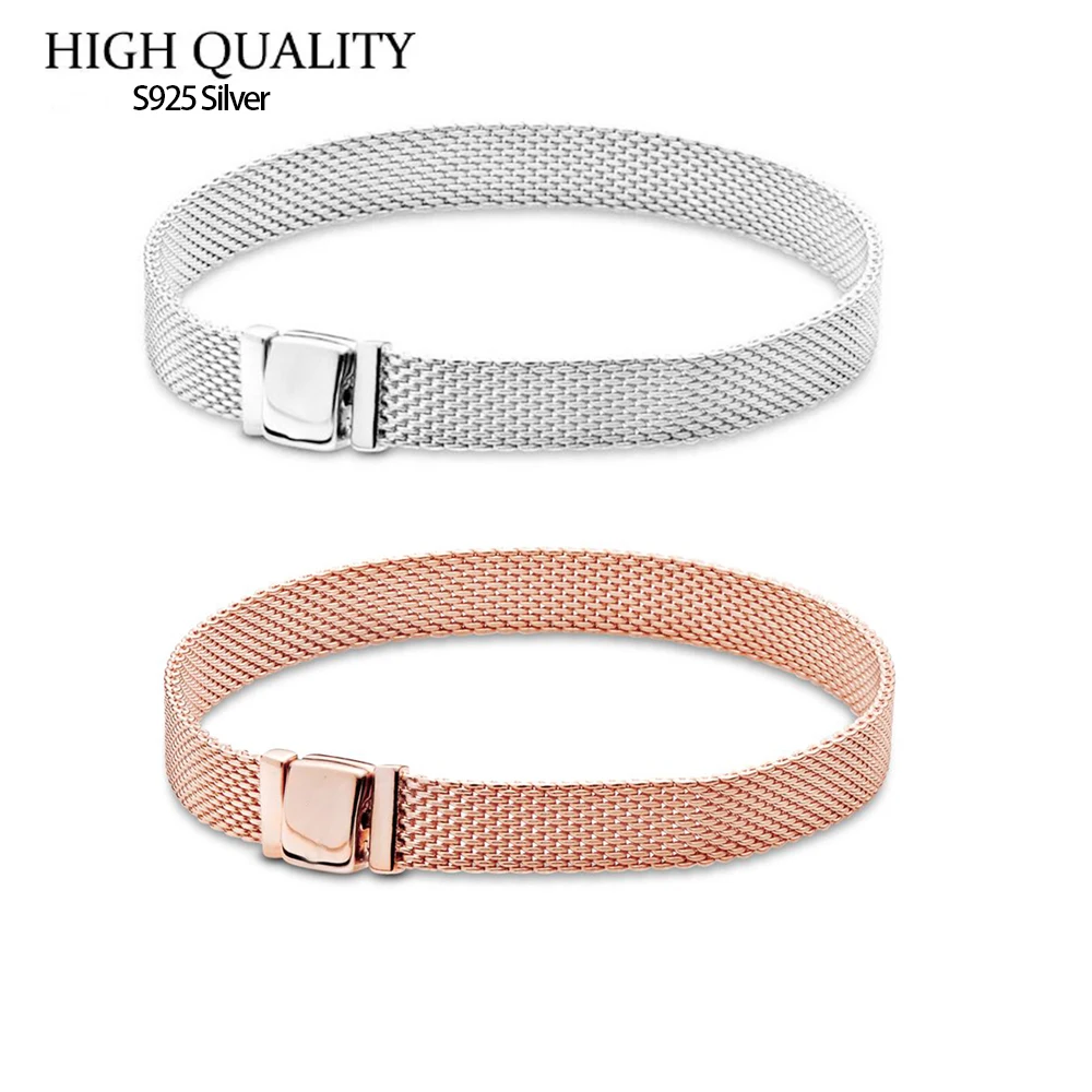 Bracciale Pandora Reflexions Mesh 925 Sterling Silver Adatto A Donne Originali Compleanno Regalo Di San Valentino
