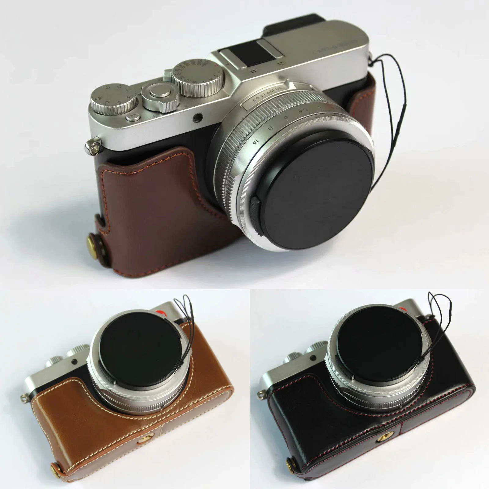 Impugnatura Per Mezza Fotocamera In Vera Pelle Per Leica D-Lux 7 D-Lux7 19115