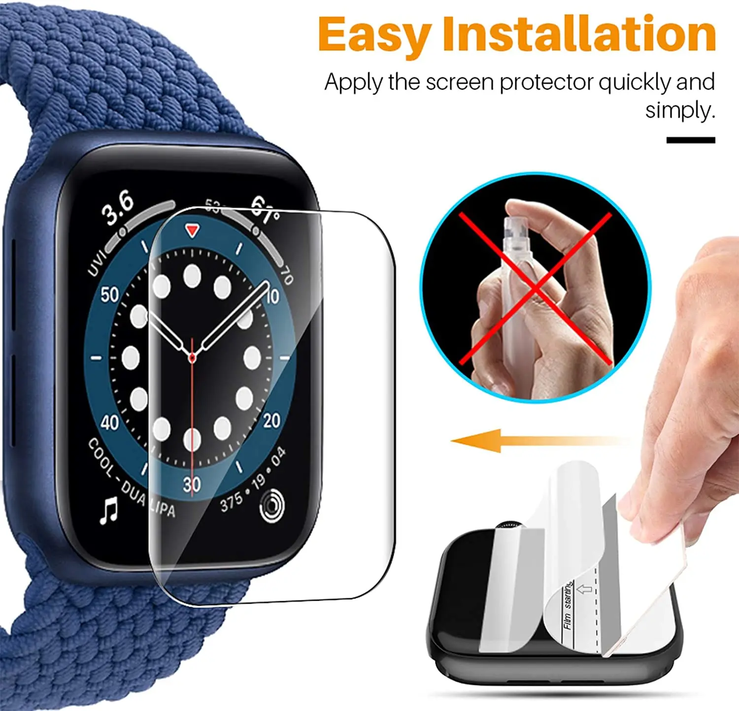Pellicola Hd Per Apple Watch Proteggi Schermo 44Mm 40Mm 42Mm 38Mm Accessori Iwatch Protector Apple Watch Serie 4 5 6 Se 3 40/44Mm
