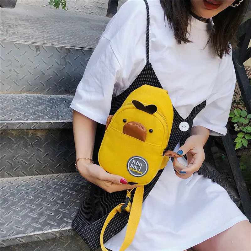 Marsupio Da Donna Marsupio Per Bambini Cute Cat Ear Printed Nerka Chest Canvas Pocket Money Belt Bags Marsupio Da Donna Sac Banane