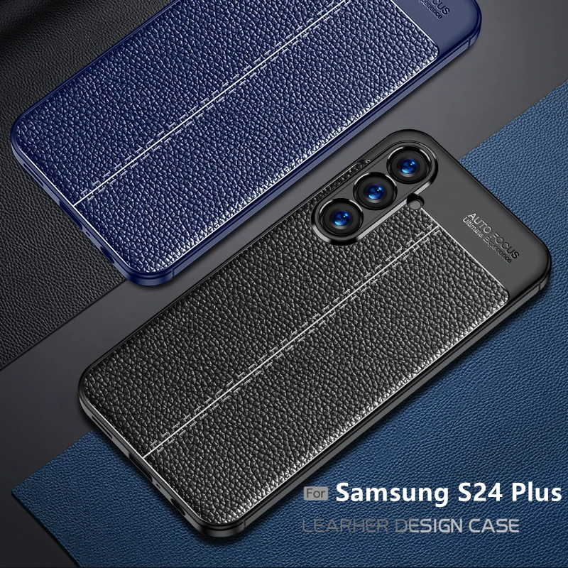 Per Samsung S24 Plus Custodia Cover Samsung Galaxy S24 S 24 Plus Ultra Capa New Back Antiurto Tpu Leather Fundas Samsung S24 Plus