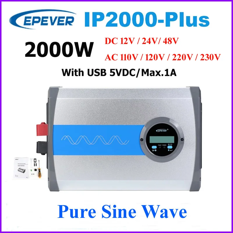 Il Ip Di Epever Più L'Invertitore Solare Puro Della Sinusoidale Di 12V 24V Ha Prodotto La Ip2000-41-Pl Di Ip2000-21-Plus Di 220V 230V 110V 120V 2000W
