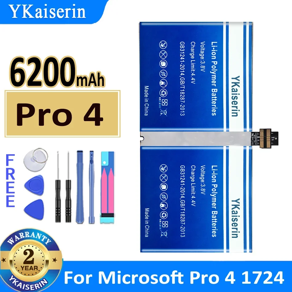 Batteria Ykaiserin Da 6200Mah Per Microsoft Surface Pro 4 Pro4 1724 12.3 Tablet 7.5V Bateria + Track Code Free Tool