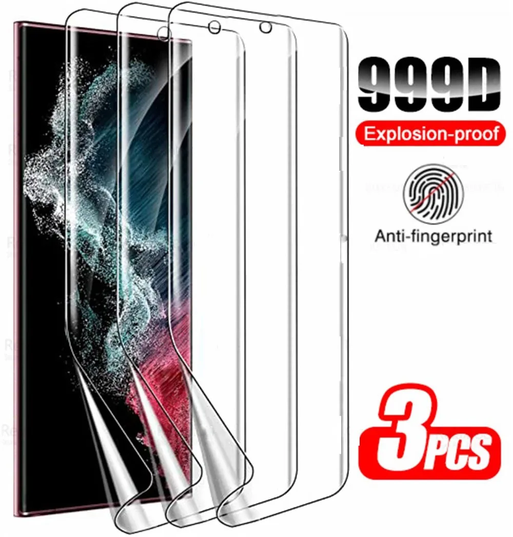3Pcs Hydrogel Film For Samsung Galaxy S21 S22 Plus Screen Protectors Fingerprint Unlocking For Galaxy S21 S20 Fe Film