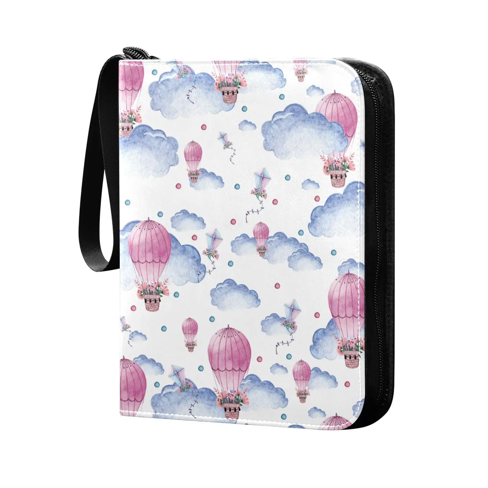 Acquerello Air Balloons Clouds 4 Pocket Card Binder 400 Double Sided Pocket Album Sport Game Card Unique Card Collection Storage