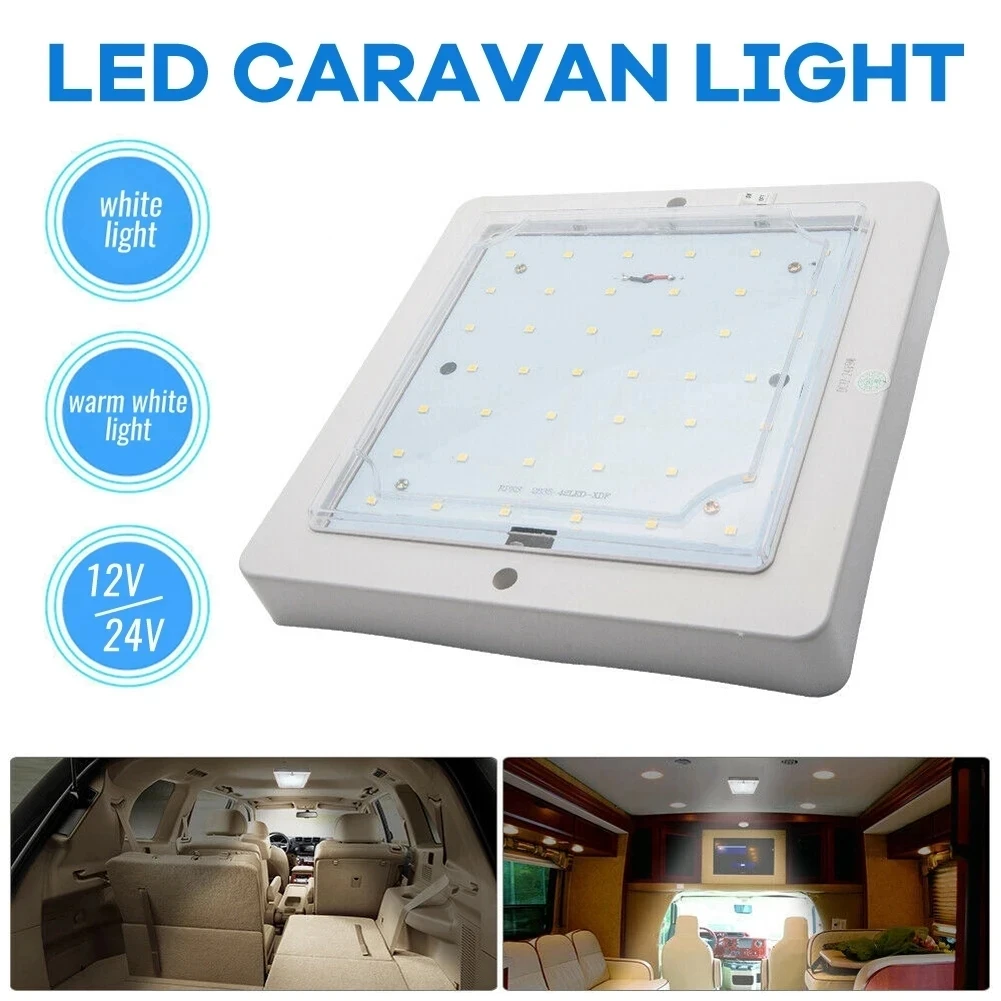 1Pc 9W 12V Car Caravan Rv Led Tetto Soffitto Lampada Interna Dome Light Camper Camion Caravan Autobus Barche Sqaure Roof Light