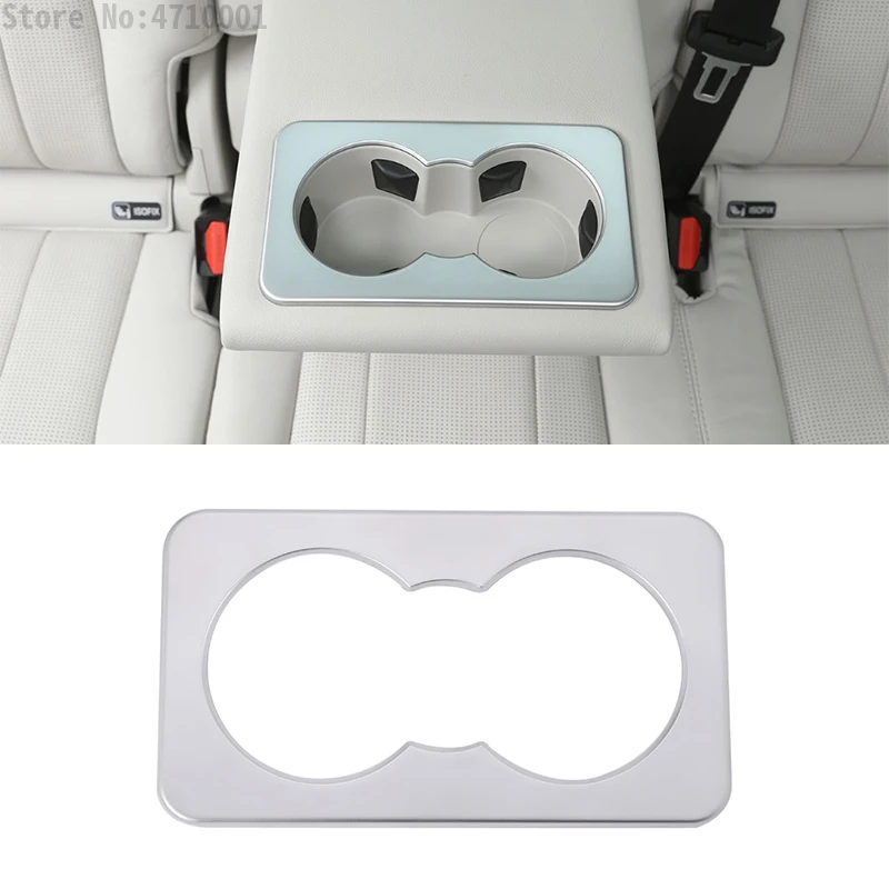 Car Rear Seat Cup Holder Frame Cover Trim Per Land Rover Discovery 5 3.0 V6 2017 Car-Styling Abs Chrome Accessori Interni