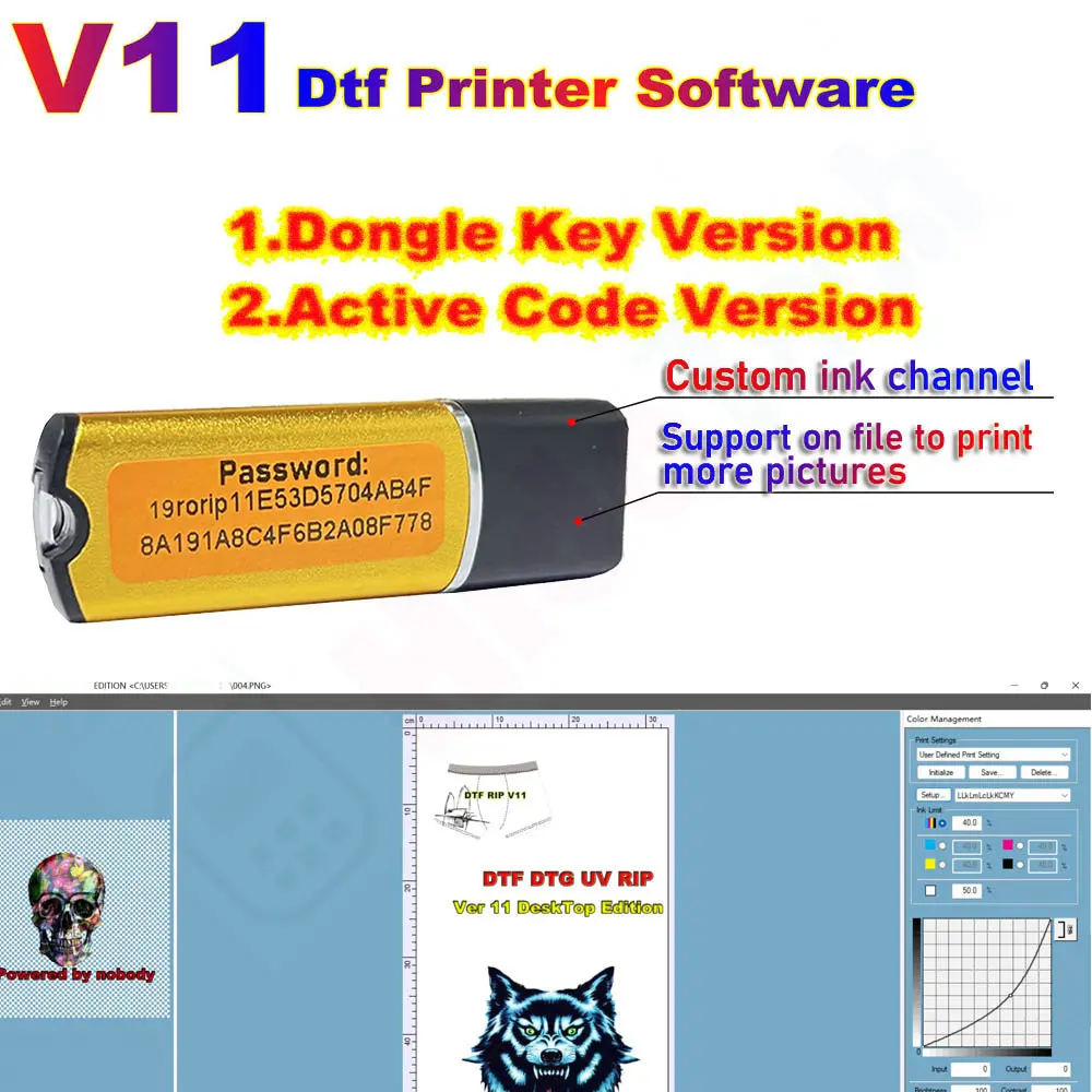 7900 Dtf L1800 Software Uv Rip 11.2 Ampio Formato Dtf Porgram 112 Codice Licenza Dongle Chiave Usb Epson P900 Xp15000 4800 4900 Cadlink