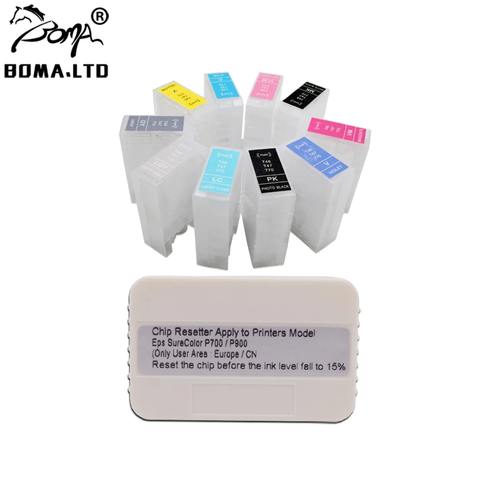 Europa T46S T47A Inchiostro Cartridg Chipless Per Epson Sc-P700 Sc-P900 Sc-P703 Sc-P704 Sc-P706 Sc-P708 Sc-P903 Sc-P904 Sc-Sp906 Sp908