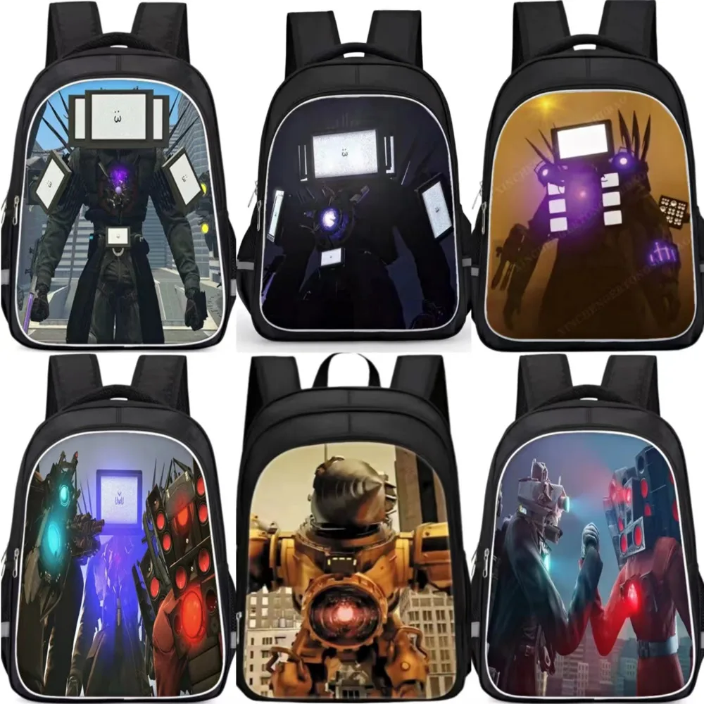 Titan Tv Man Skibidi Toilet Backpack Cartoon School Zaino Per Ragazzi Titan Drill Man Camera Man Speakerman Lunch Bag Box Case