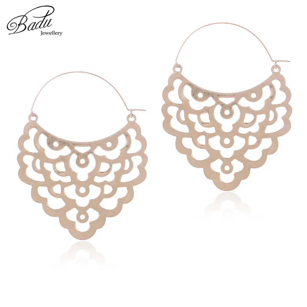 Badu Vintage Hoop Earring Women Totem Retro Religion Big Statement Earring Unique Fashion Punk Jewelry