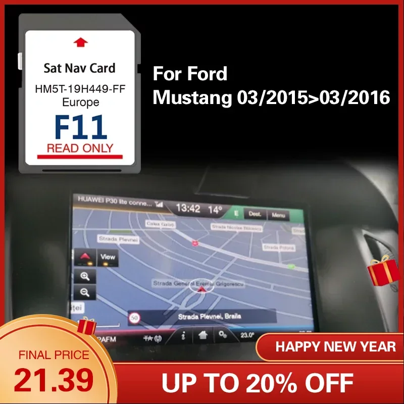 Per Ford Mustang 03/2015 03/2016 Sync2 F11 Sd Map Navigation All Europe Cover Road Version Memory Card