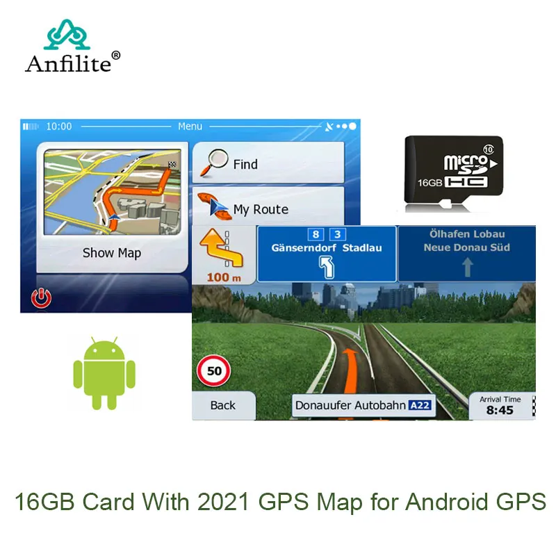 Navigazione Gps Per Auto 16Gb Micro Sd Card Map 2021 Map Per Android Car Gps Navigation Map Europa/Russia/Usa/Spagna/Au/Medio Oriente