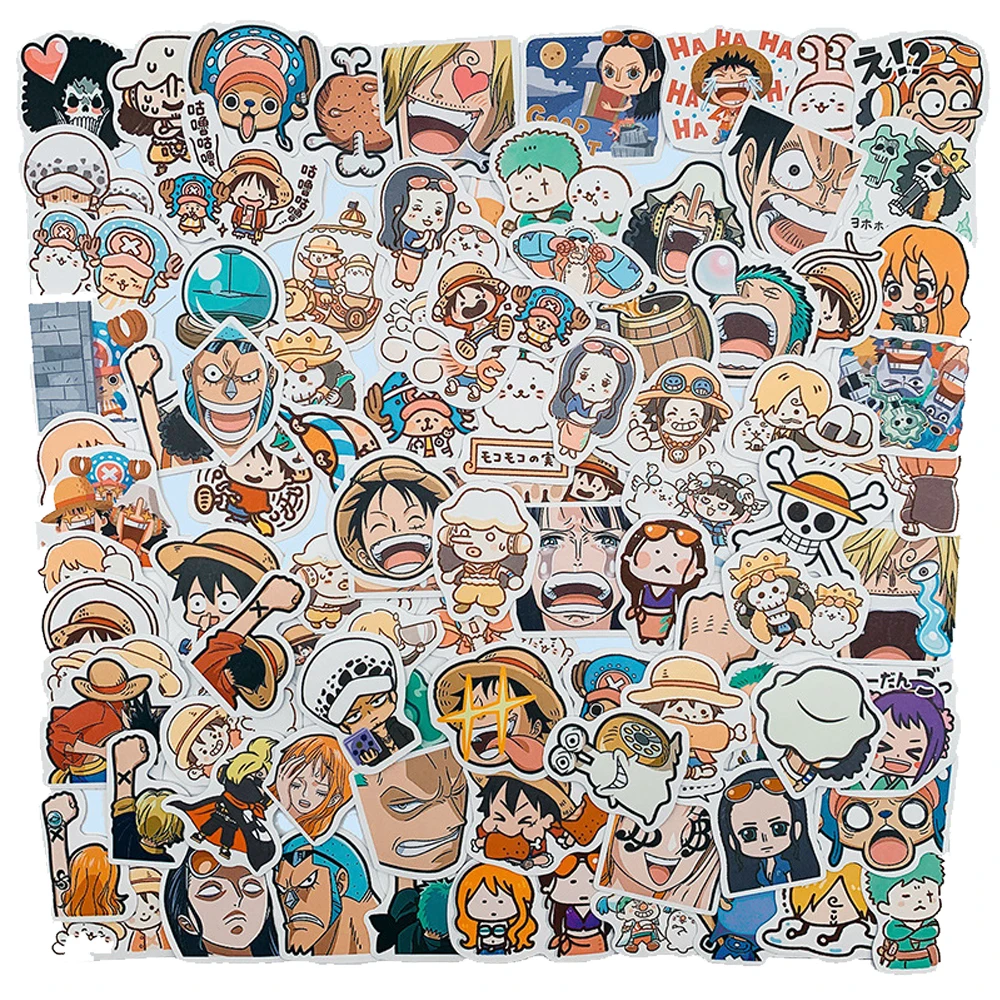 10/30/50/100Pcs One Piece Anime Stickers Kawaii Chopper Rufy Cartoon Sticker Laptop Skateboard Bike Stationery Kid Toys Decal