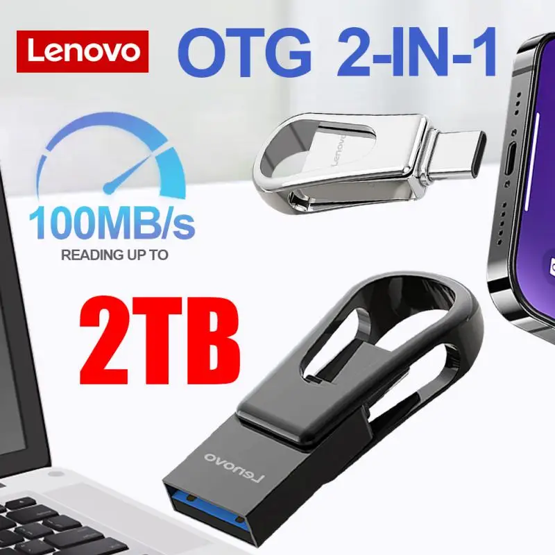 Lenovo 2Tb Usb 3.0 Usb Flash Drive Type-C Pendrive 128Gb Pen Drive Memory Stick Usb Memoria Usb Creative Key Regali Spedizione Gratuita