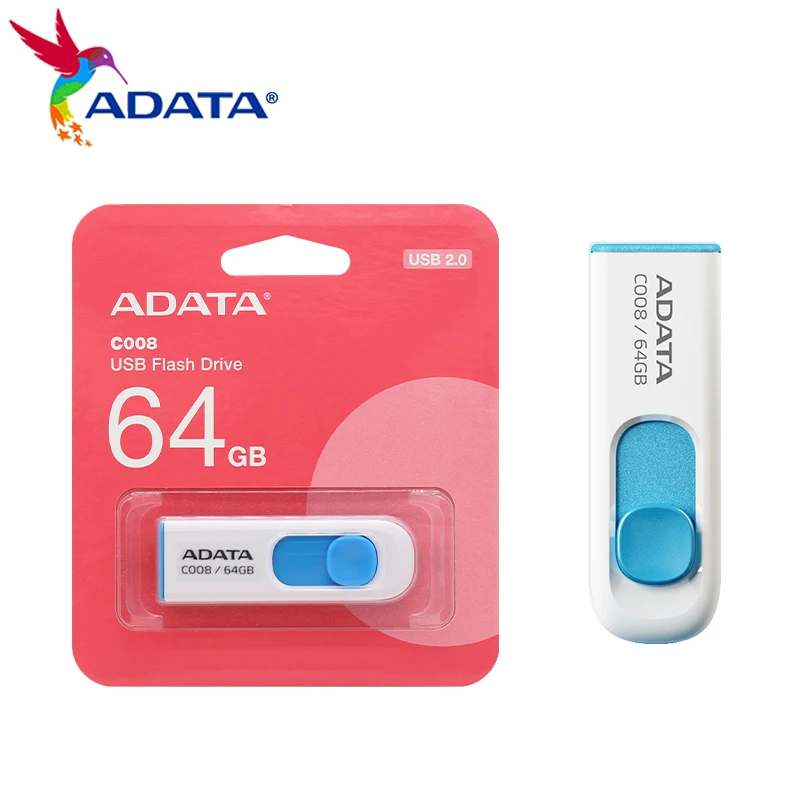 Originale Adata Usb 2.0 C008 16Gb 32Gb 64Gb Usb Flash Drive Ad Alta Velocità Usb Flash Drive Memory Stick Pendrive Per Computer