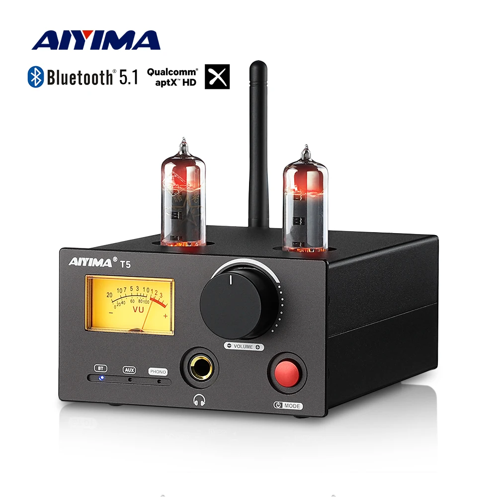 Aiyima T5 Mm Phono Stage Home Amplificatore Vu Meter Bluetooth Giradischi Amplificatore Audio Stereo Giradischi Preamplificatore Fonografo