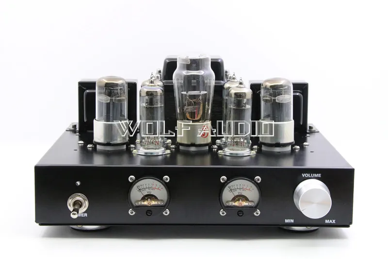 6P1 + 6H8C + 5Z4P Tubo Rettificatore Puro Amplificatore 6H8C Spinta 6P1 Classe A Single-Ended Amplificatore Valvolare Parallelo Con Vu Meter Testa