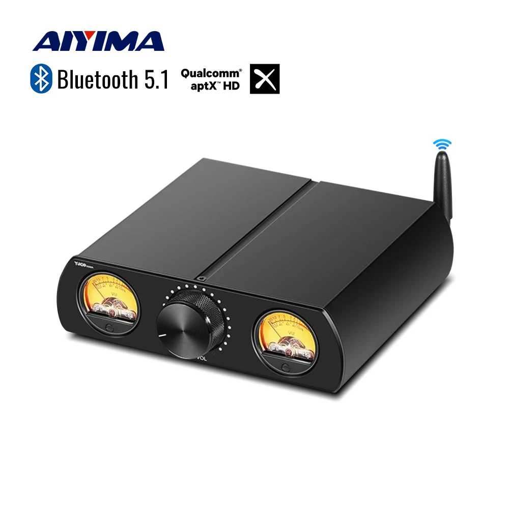 Aiyima Tpa3221 Amplificatore Di Potenza Bluetooth 5.1 Qcc3034 Aptx-Hd Altoparlante Amplificatore Stereo Amplificatore Domestico Vu Meter Amplificare 1