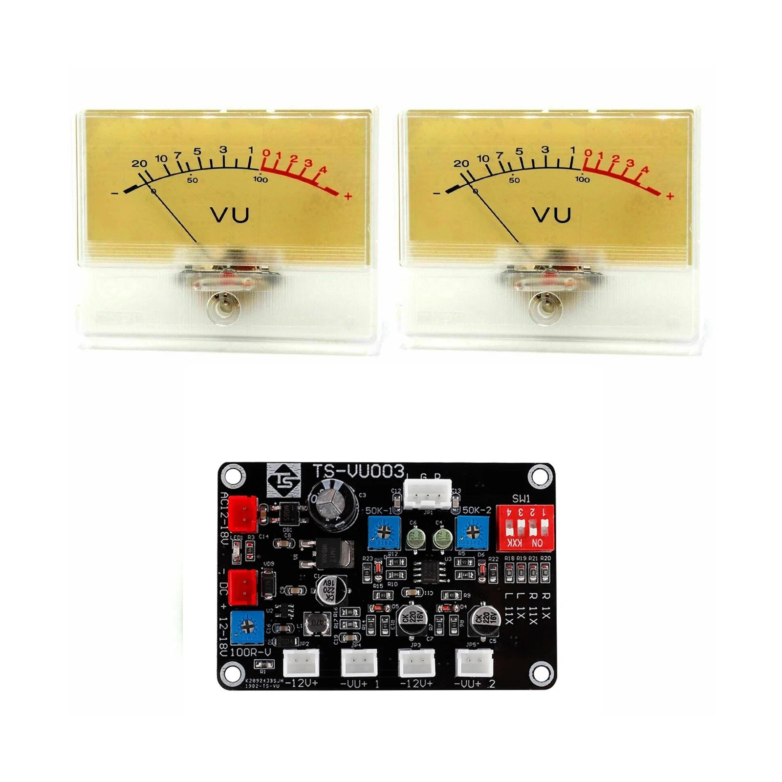 2 Pezzi T-90 Vu Meter Db Level Header Chassis Retroilluminazione Con Scheda Driver 1Pc