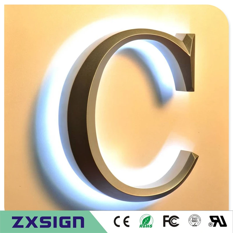 Factory Outlet Pubblicità Esterna 3D Metal Letter Sign, Coffee Restaurant Shop Signs