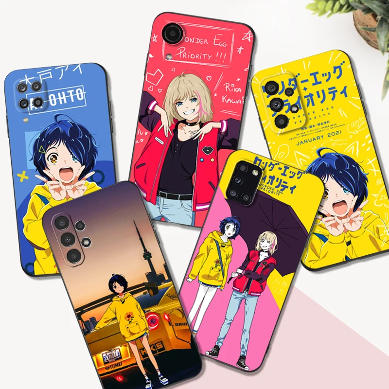 Custodia In Tpu Nero Per Samsung Galaxy A03 Sm-A035 A03 Core A03S A13 A23 Lte A33 A53 A73 4G 5G Rika Wonder Egg Kawai