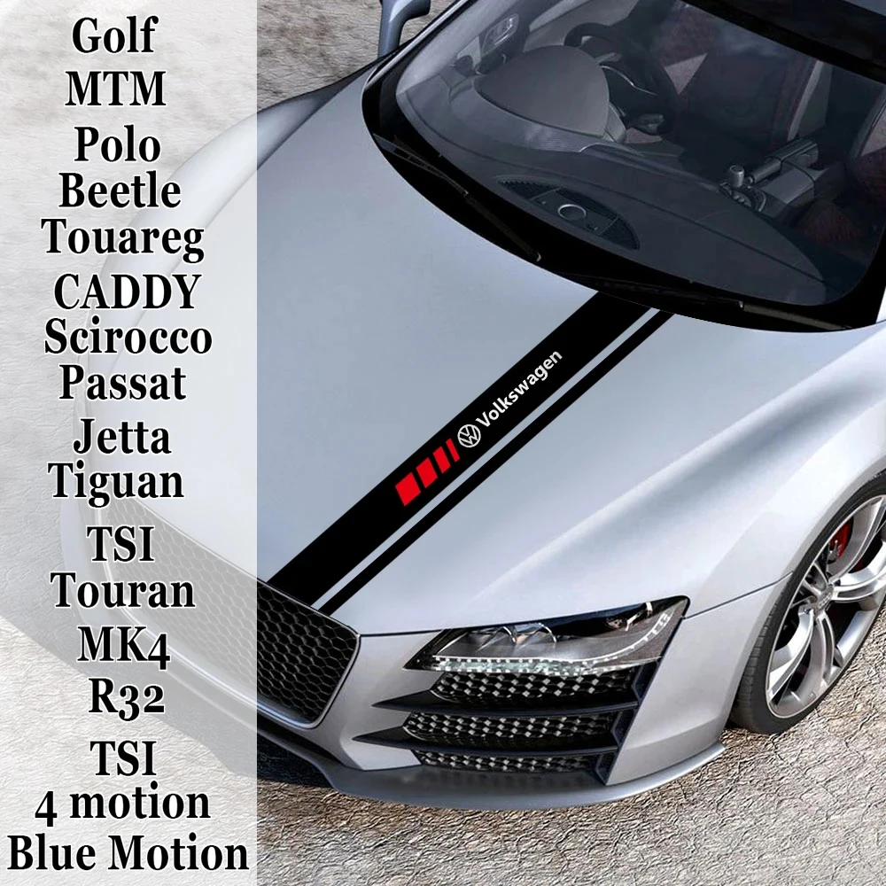 Car Engine Hood Cover Mutandine Auto Decalcomanie Decorative Esterne Per Volkswagen Vw Polo Golf Passat Touran Bora Beetle Jetta Mk4