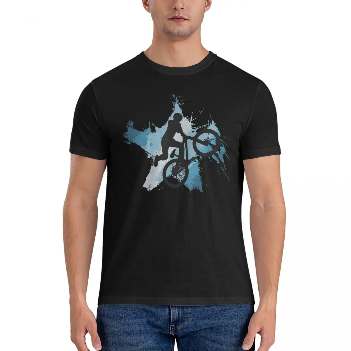 Novità Downhill Jump T-Shirt Per Uomo O Collo 100% Cotone T-Shirt M-Mtb Mountain Bike Manica Corta Tees Regalo Di Compleanno Top