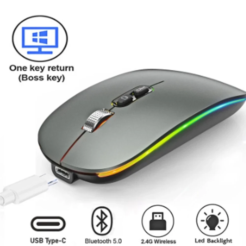 Mouse Bluetooth Per Microsoft Surface Go 2 Lenovo Tab7 Lenovo Tab Book Laptop Pc Mouse Wireless Mouse Da Gioco Muto Ricaricabile