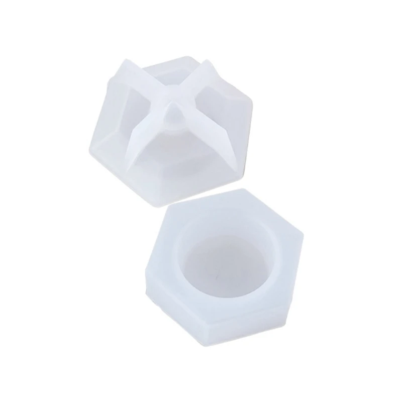 Stampi Per Tazze Candele In Silicone Stampi Per Scatole Immagazzinaggio Esagonali Stampi Per Colata In Resina Regalo Per