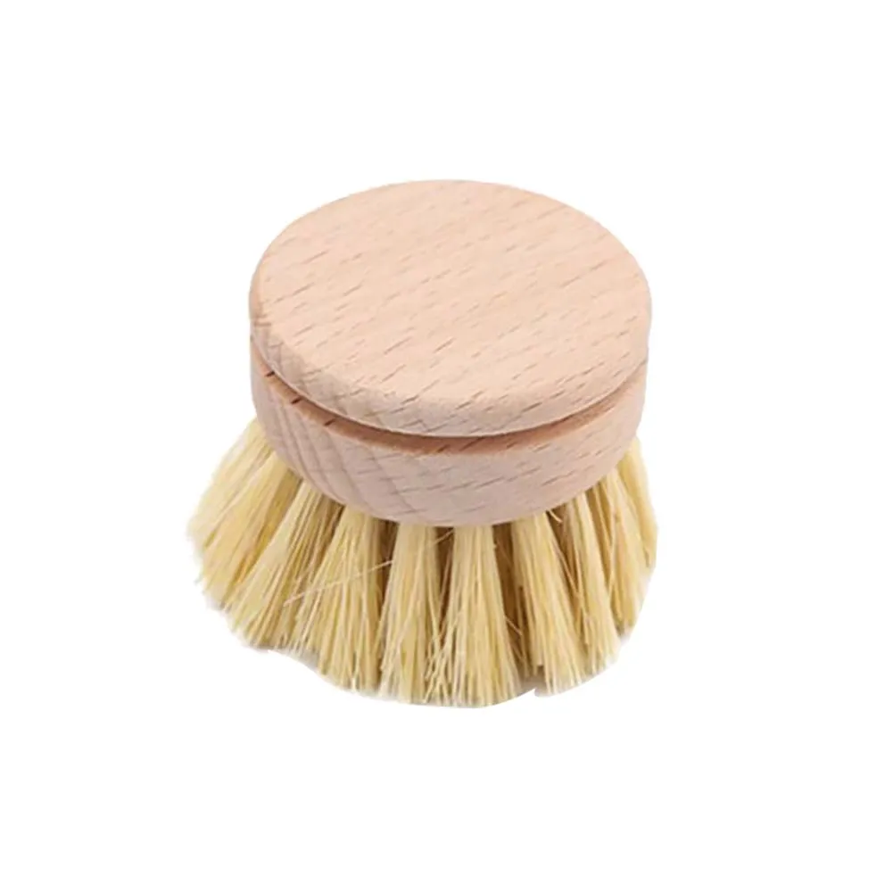 Kfuche Reinigung Pot Brushsisal Piatto Con Manico Lungo Brushsostituibile Buche Bambus Brtste Kopf-1Pc