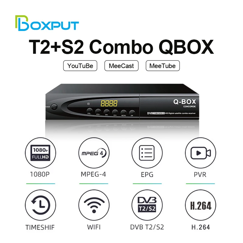 Dvb T2 S2 Combo Qbox Ricevitore Tv Satellitare H264 Miglior Decoder Tv Digitale 1080P Fullhd Dvb Mp3 Play Pvr Epg T2 Dvb S2 Set Top Box