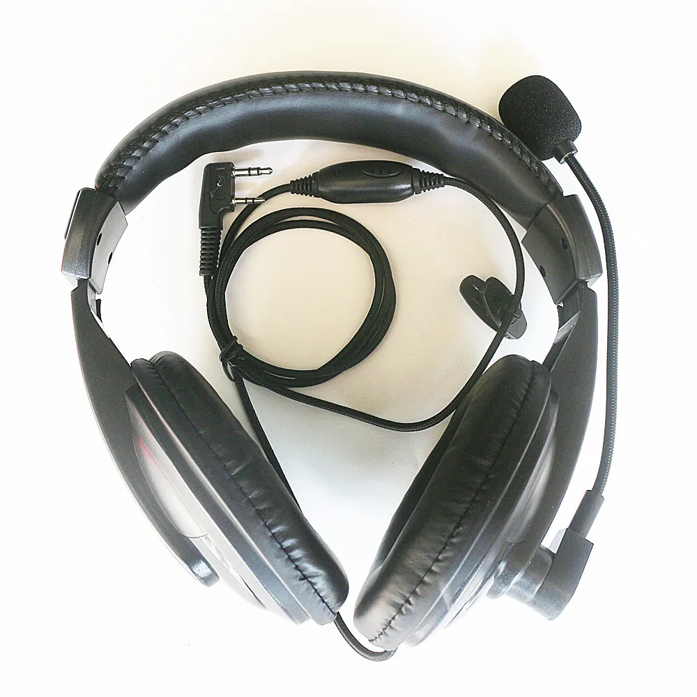 2Pin Aviation Pilot Over Head Auricolare Auricolare Con Microfono Boom Vox Ptt Per Radio Bidirezionale Kenwood Nx220 Nx320 Nx240