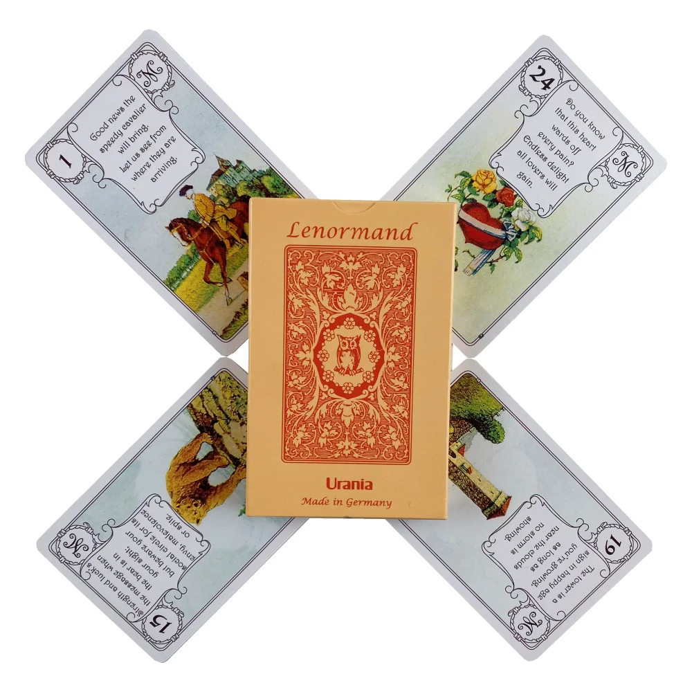 Urania Lenormand Cards A 34 English Fate Divinazione Deck Borad Games Con Guida Su Carta