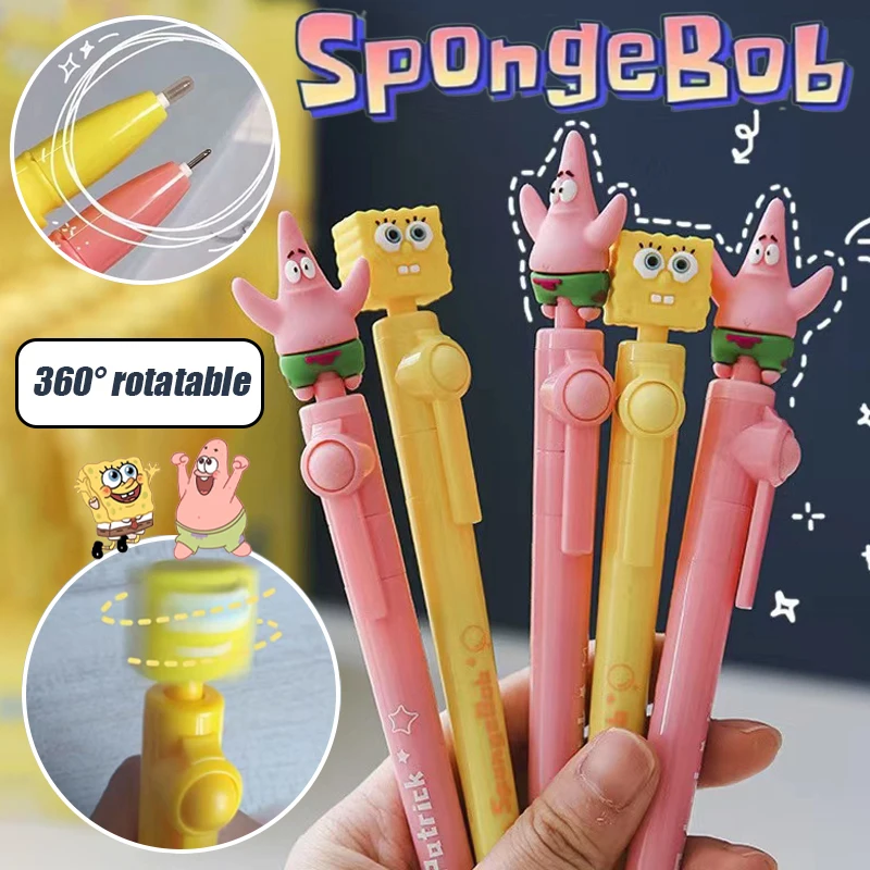 Spongebob Patrick Star Gel Pen Cartoon Decompression Creative Rotary Pens Studente Scrittura Cancelleria 0.5Mm Black Water Pens Gift