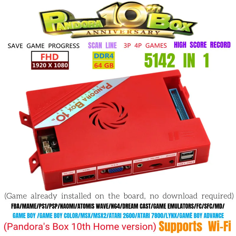 2023 Nuova Versione Altezza Scatola Di Pandora Arcade Fhd 1080P Pandora Box 10Th 5142 In 1 Gioco Liscio 3P 4P Per La Versione Della Famiglia Pandora